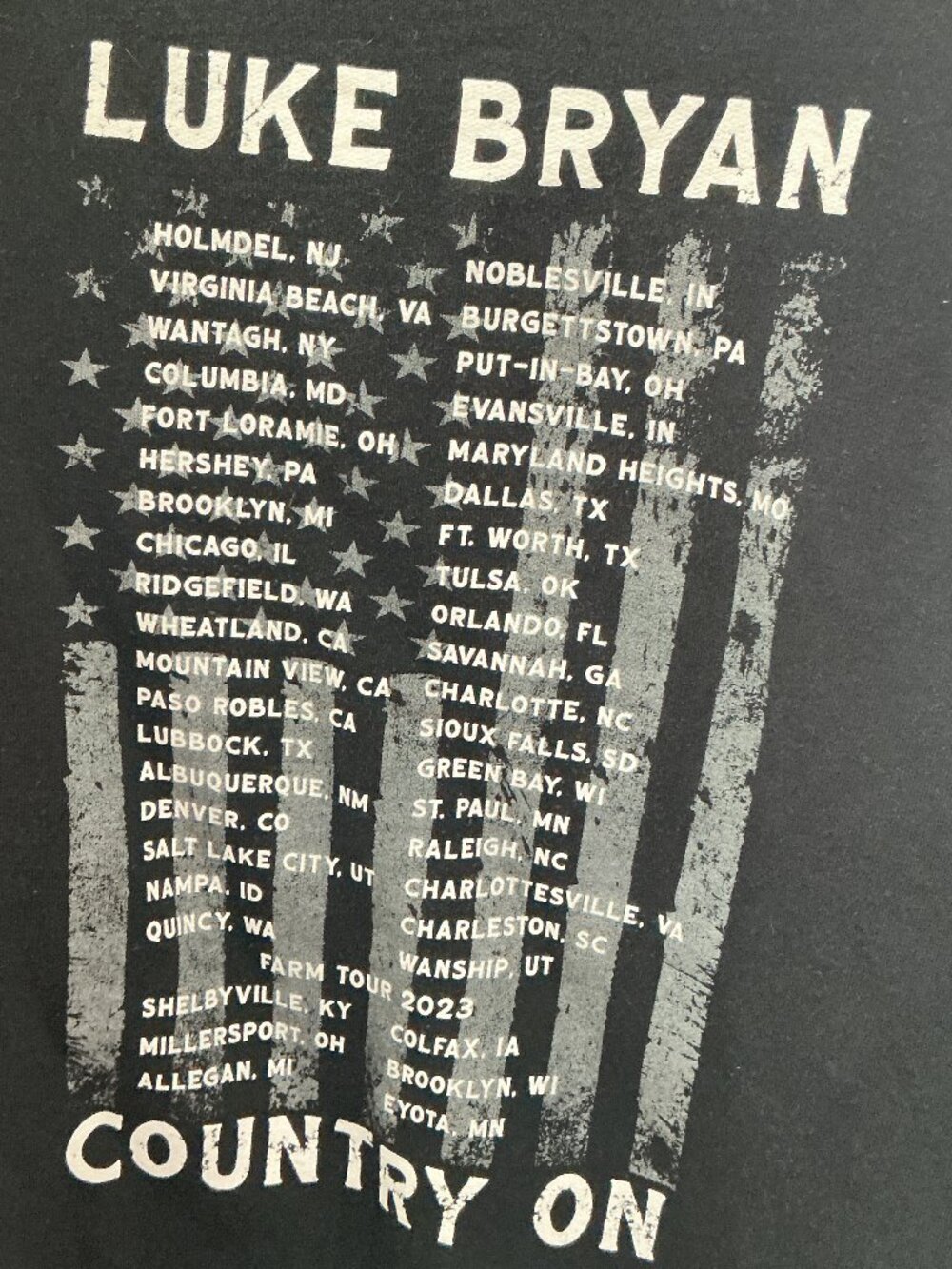 Luke Bryan Country On Farm Tour 2023 Black Graphic Hoodie Large - Picture 6 of 8